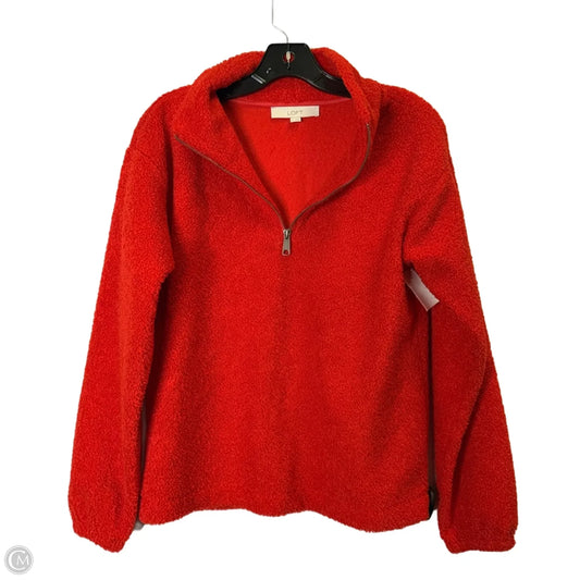 Jacket Faux Fur & Sherpa By Loft In Red, Size: Xs