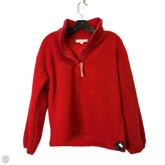 Jacket Faux Fur & Sherpa By Loft In Red, Size: S