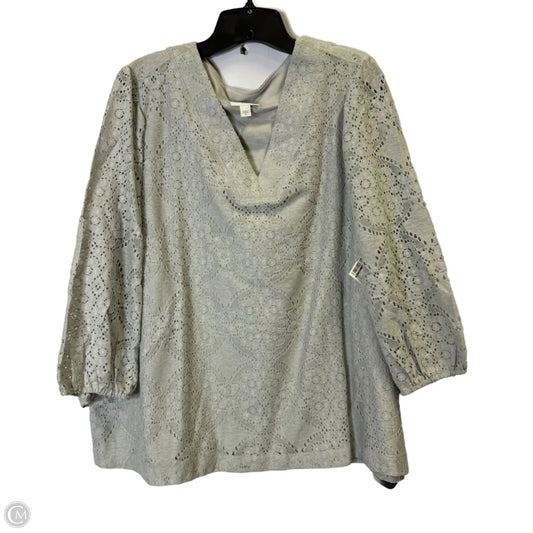 Top Long Sleeve By J. Jill In Grey, Size: 2x