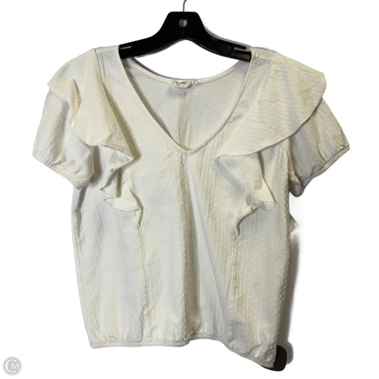 Top Short Sleeve By Anthropologie In White, Size: Xs