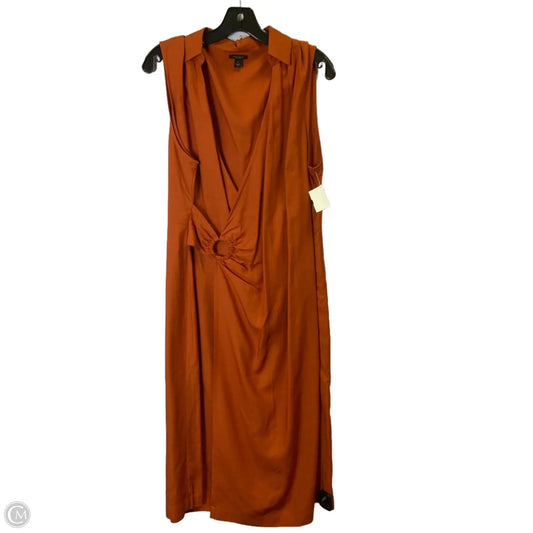 Dress Casual Midi By Ann Taylor In Orange, Size: 14
