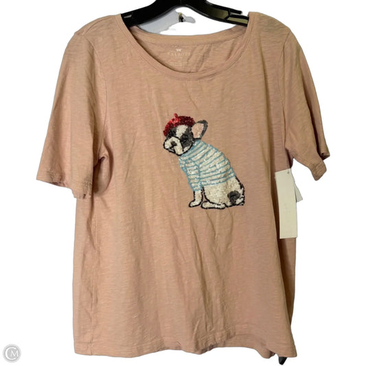 Top Short Sleeve By Talbots In Pink, Size: Lp