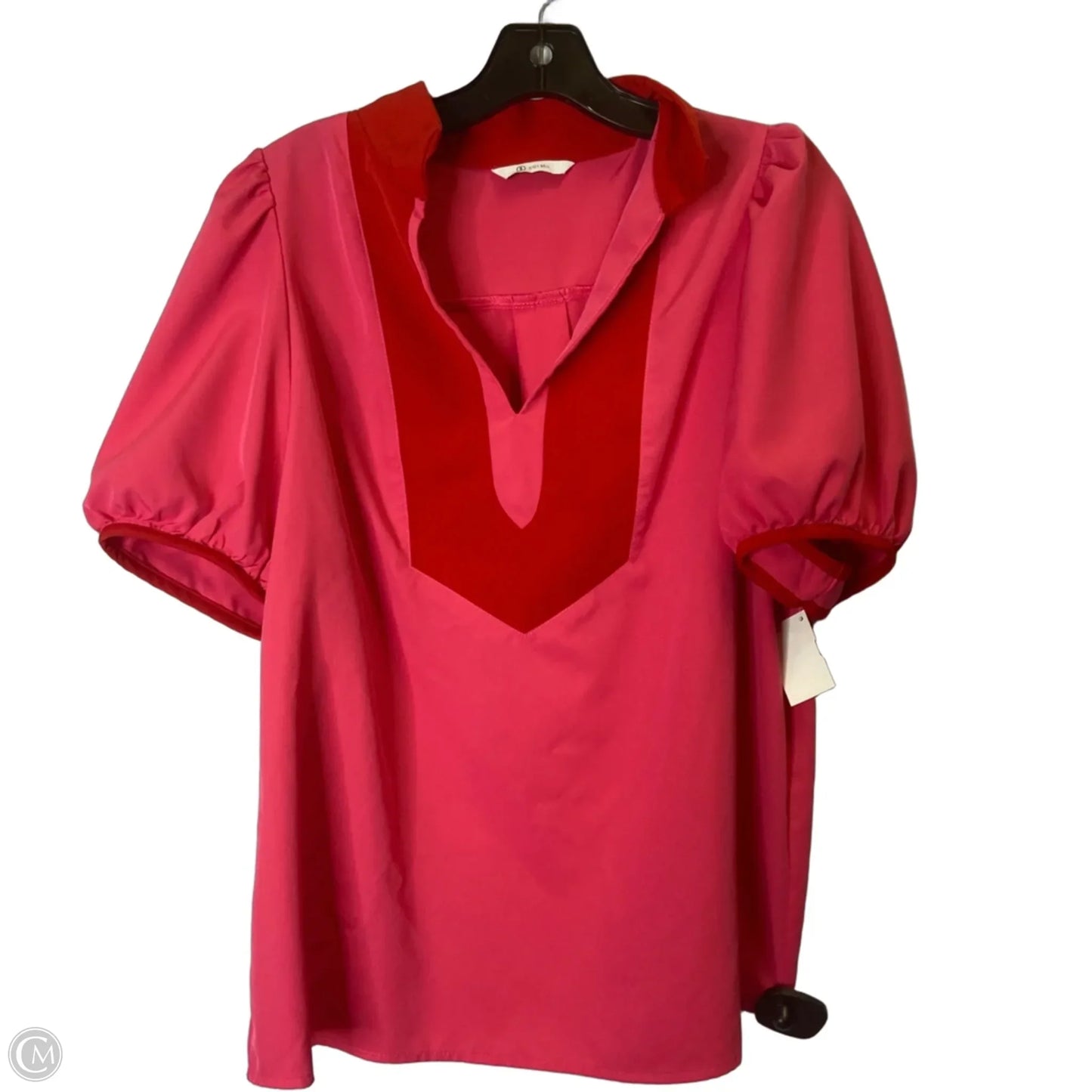Blouse Short Sleeve By Clothes Mentor In Pink, Size: L
