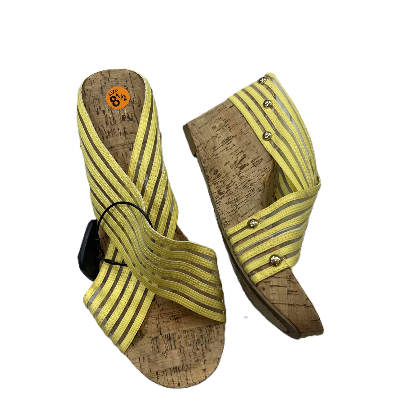 Yellow Sandals Heels Wedge By Cato, Size: 8.5