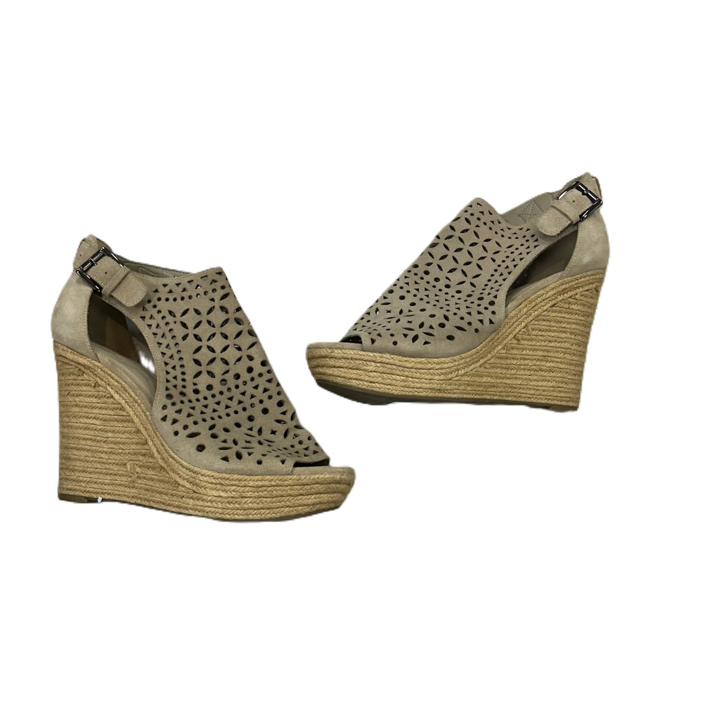 Taupe Sandals Heels Wedge By Marc Fisher, Size: 10