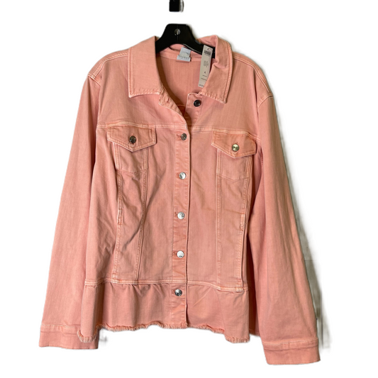 Jacket Denim By Chicos In Pink Denim, Size: 1x