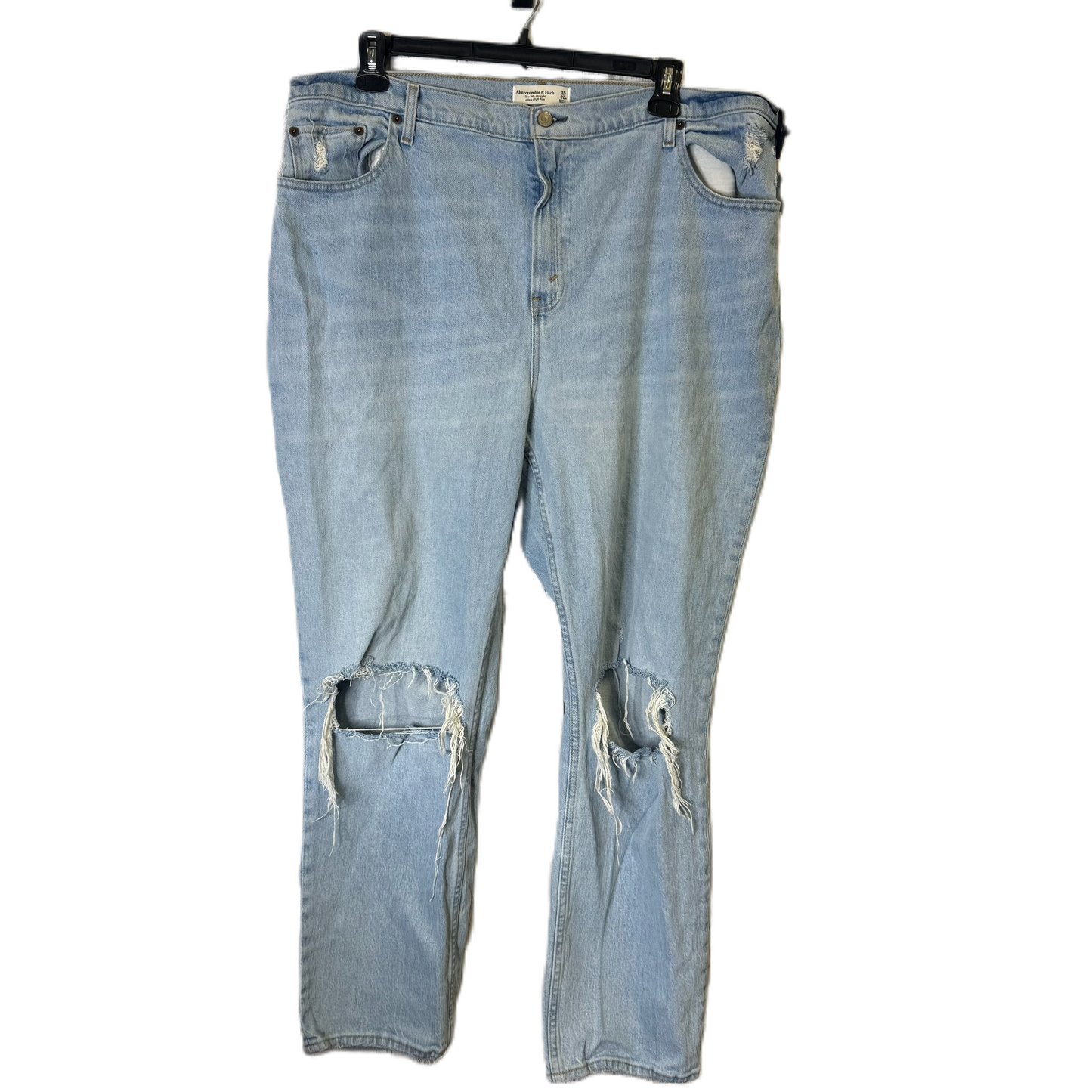 Jeans Straight By Abercrombie And Fitch In Blue Denim, Size: 20