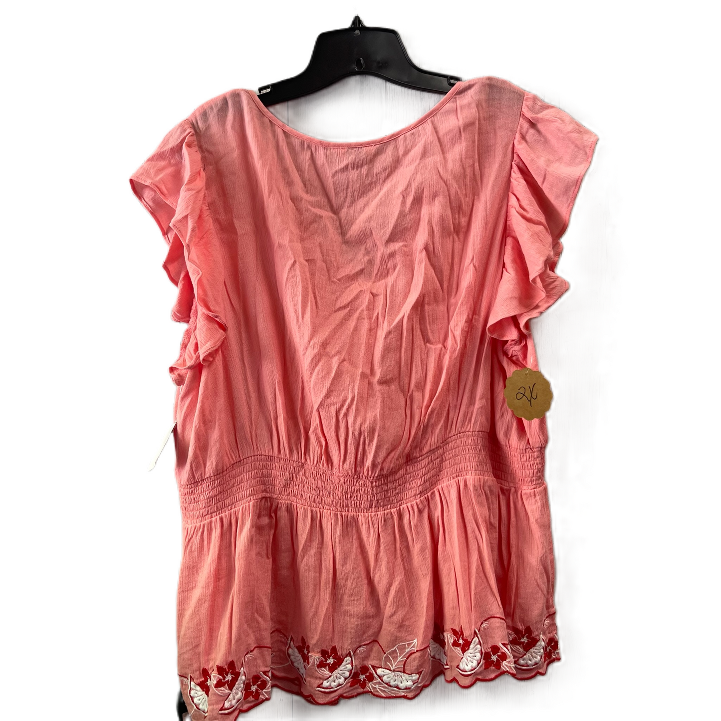 Peach Top Short Sleeve By Crown And Ivy, Size: 3x