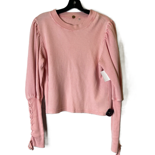 Top Long Sleeve By Free People In Pink, Size: S