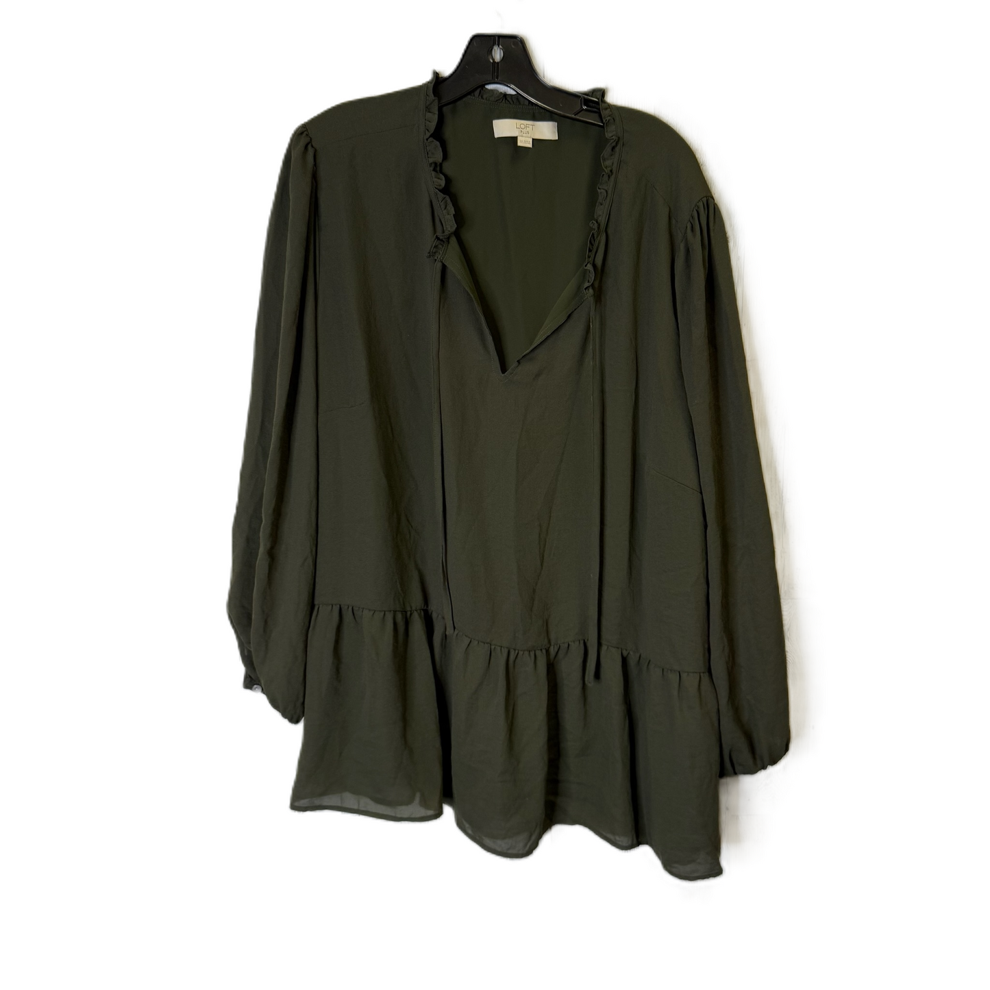 Top Long Sleeve By Loft In Green, Size: 22