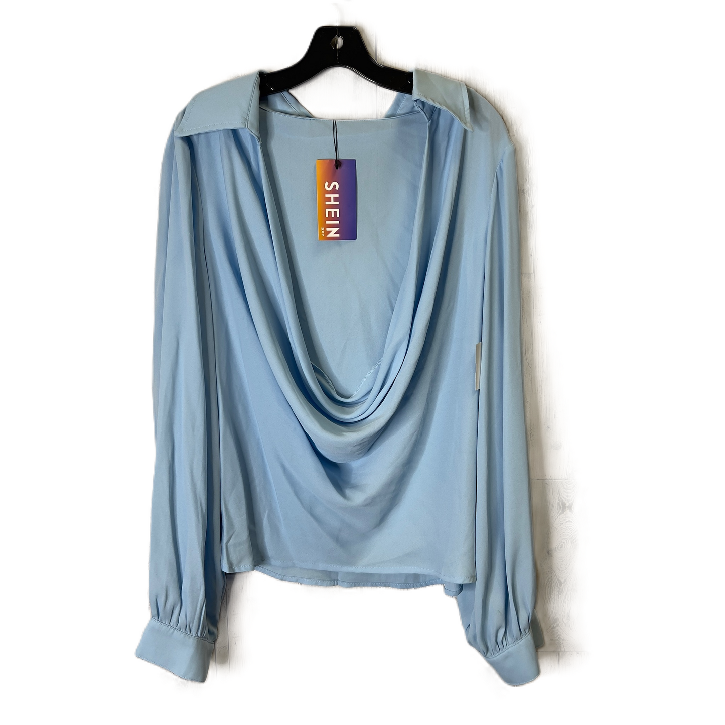 Top Long Sleeve By Shein In Blue, Size: 3x