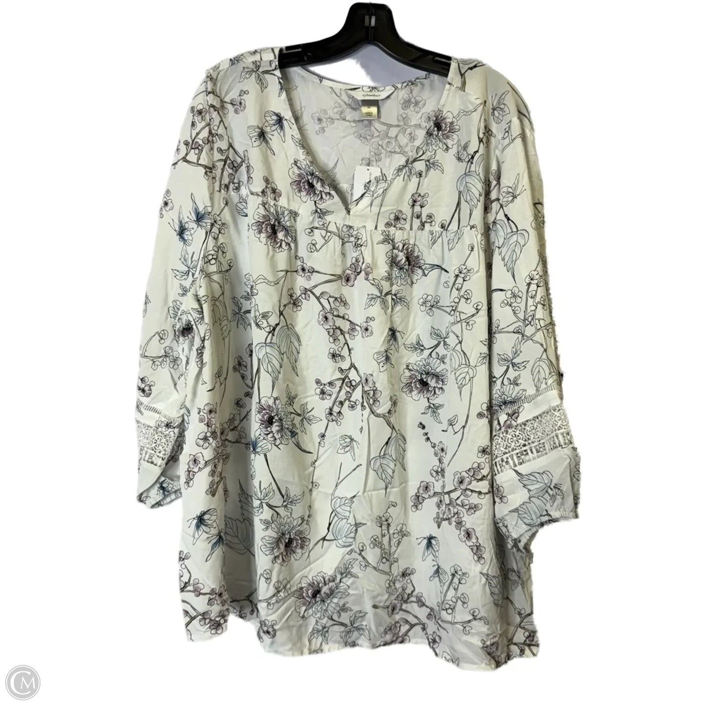 Top Long Sleeve By Cj Banks In Floral Print, Size: 3x
