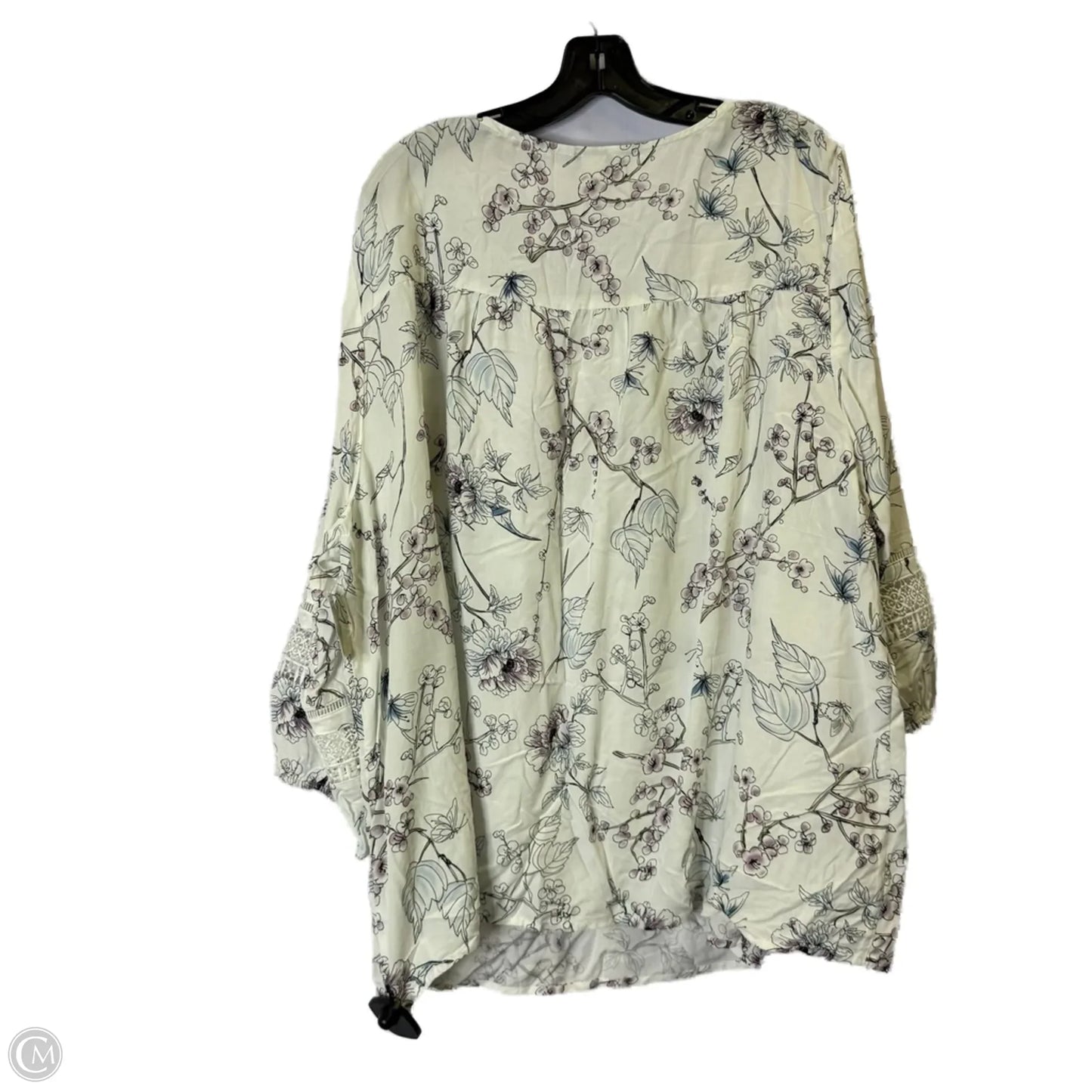 Top Long Sleeve By Cj Banks In Floral Print, Size: 3x