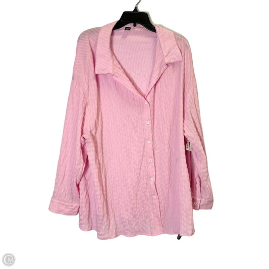 Top Long Sleeve By Shein In Pink, Size: 3x