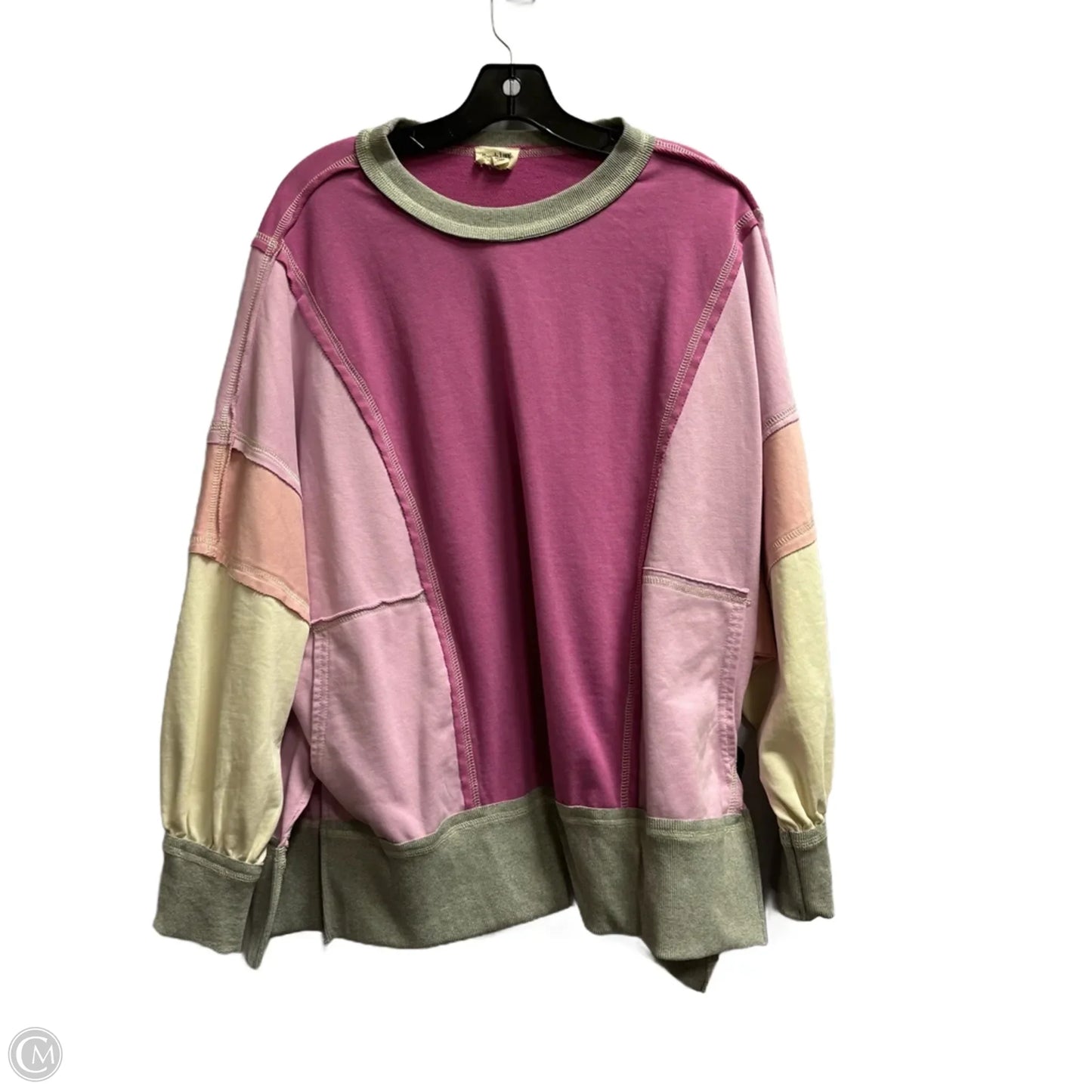 Sweatshirt Crewneck By Peach Love Cream California In Grey & Purple, Size: S