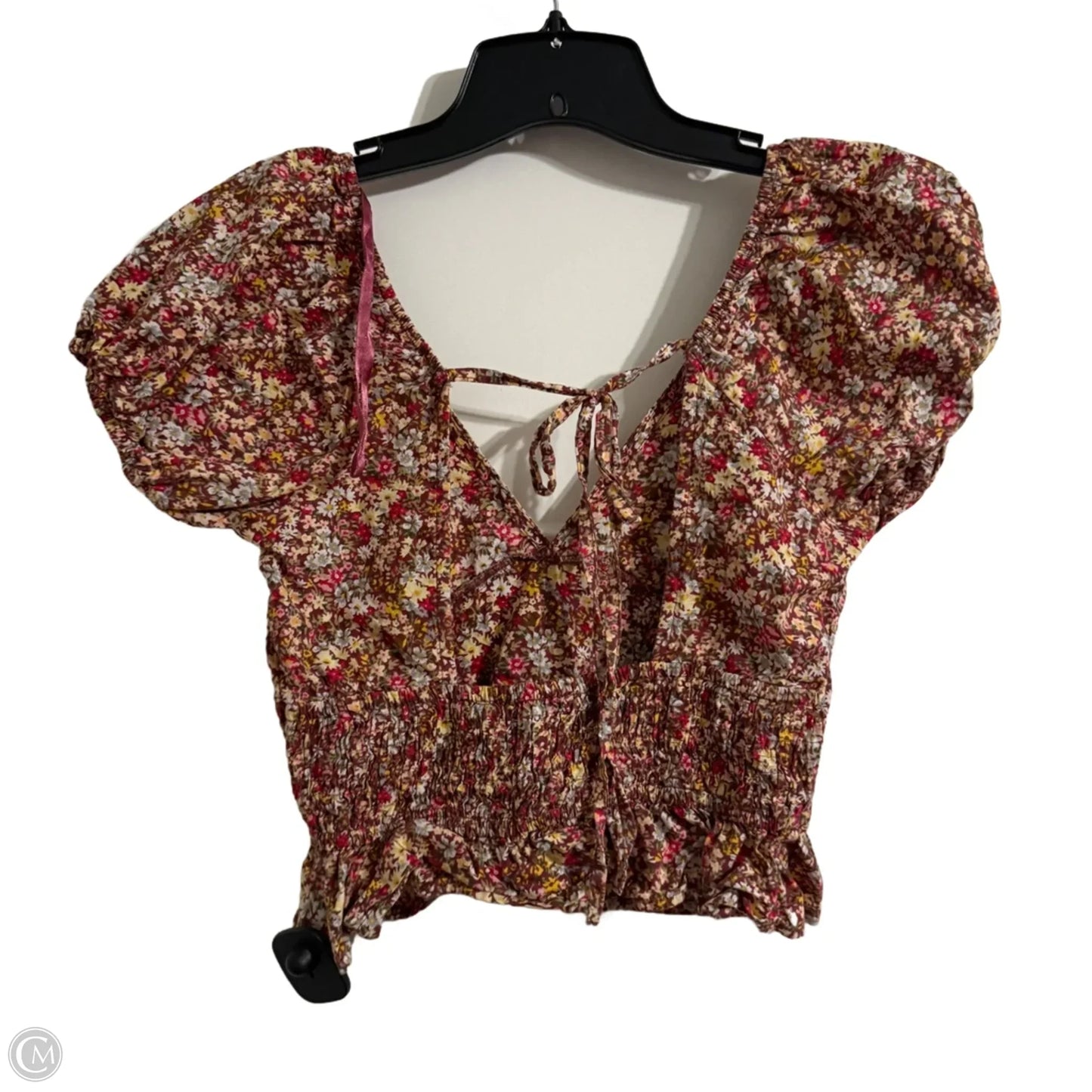 Top Short Sleeve By Sim & Sam In Floral Print, Size: S