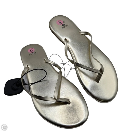 Sandals Flip Flops By Shade & Shore In Gold, Size: 9