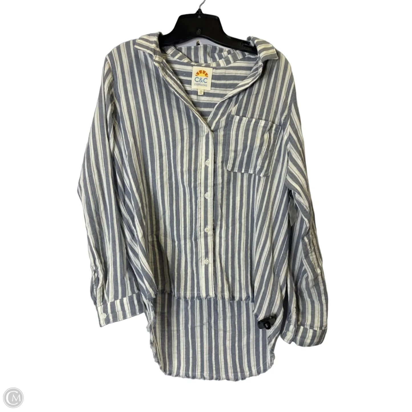 Top Long Sleeve By C And C In Striped Pattern, Size: M