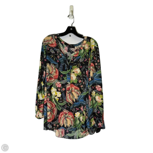 Top Long Sleeve By T Tahari In Floral Print, Size: 3x