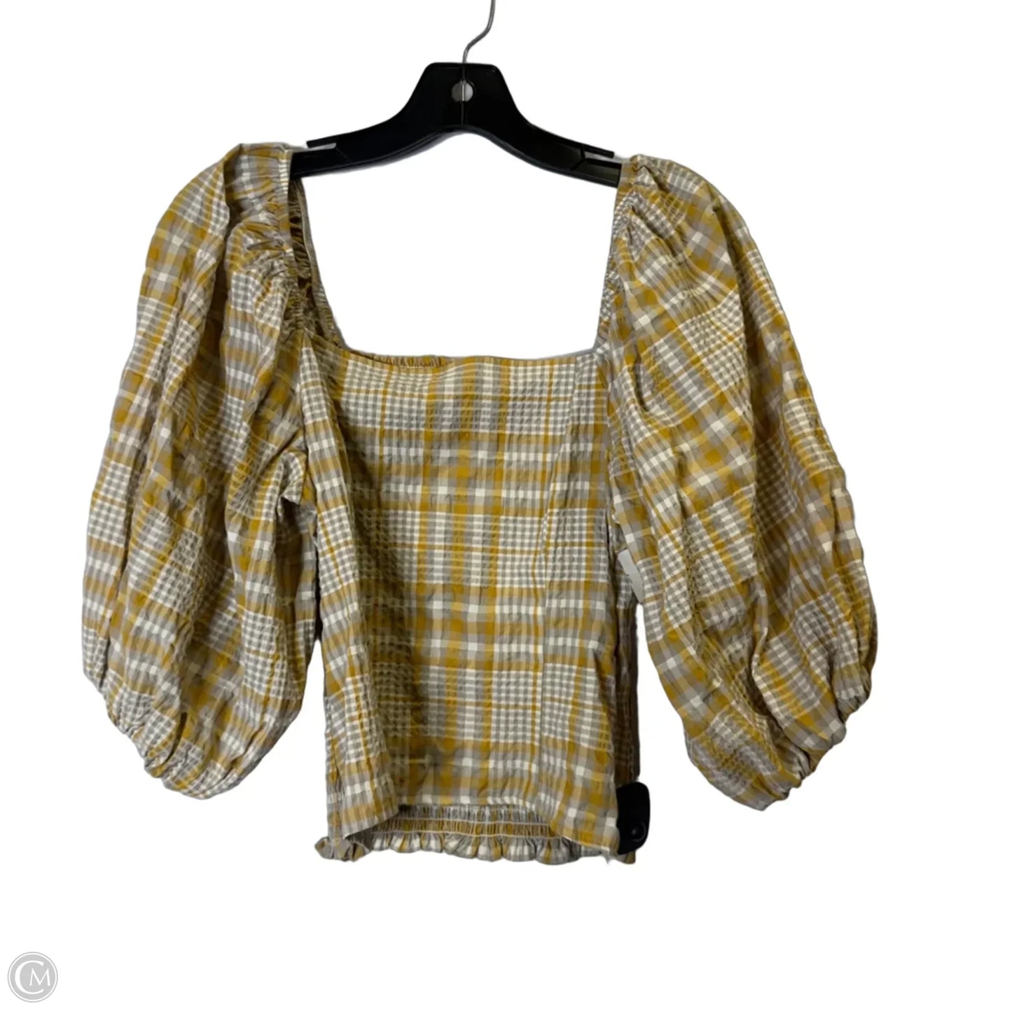 Top Short Sleeve By Maeve In Yellow, Size: S