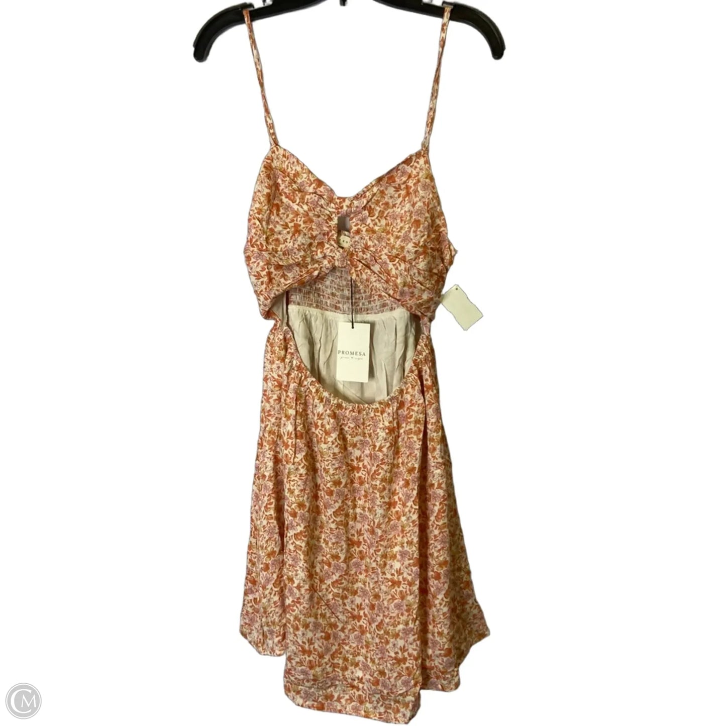 Dress Casual Short By Promesa In Orange & Pink, Size: M