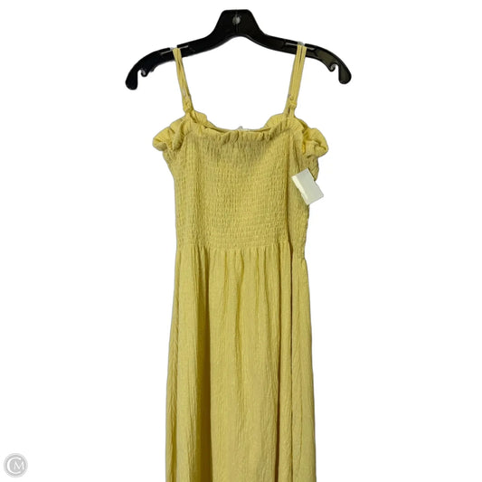 Dress Casual Midi By H&m In Yellow, Size: S