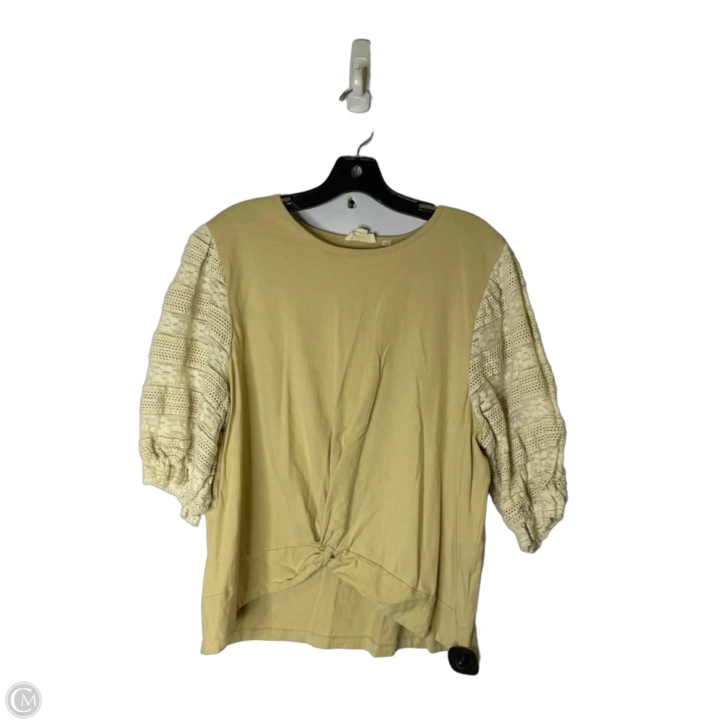 Top Short Sleeve By Let Me Be In Beige, Size: Xl