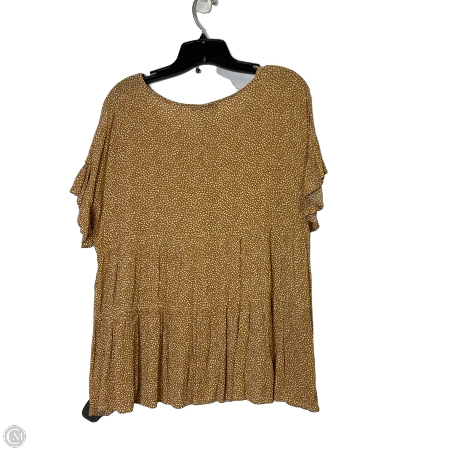 Top Short Sleeve By Final Touch In Polkadot Pattern, Size: L