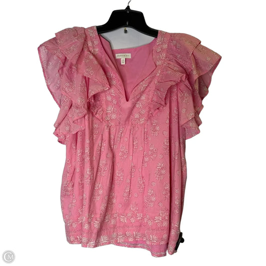 Blouse Short Sleeve By Crown And Ivy In Pink, Size: Xxl