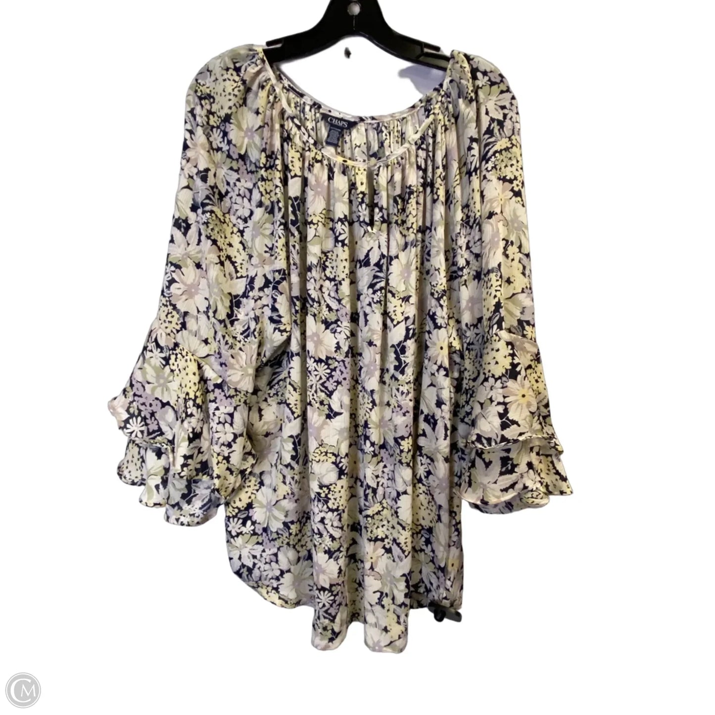 Top Short Sleeve By Chaps In Floral Print, Size: 2x