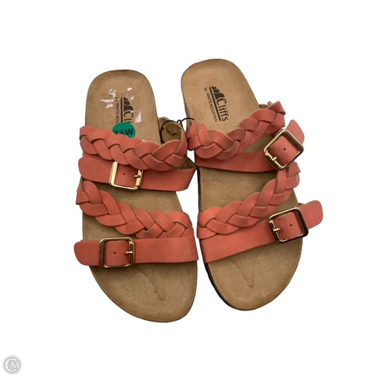 Sandals Flats By Cliffs By White Mountain In Peach, Size: 7.5