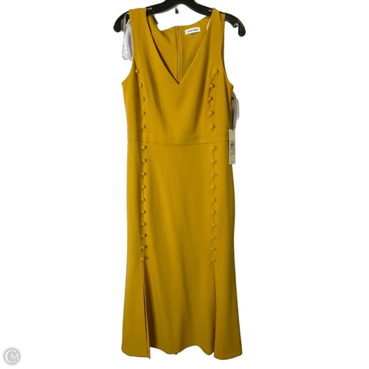 Dress Casual Maxi By Calvin Klein In Yellow, Size: 10