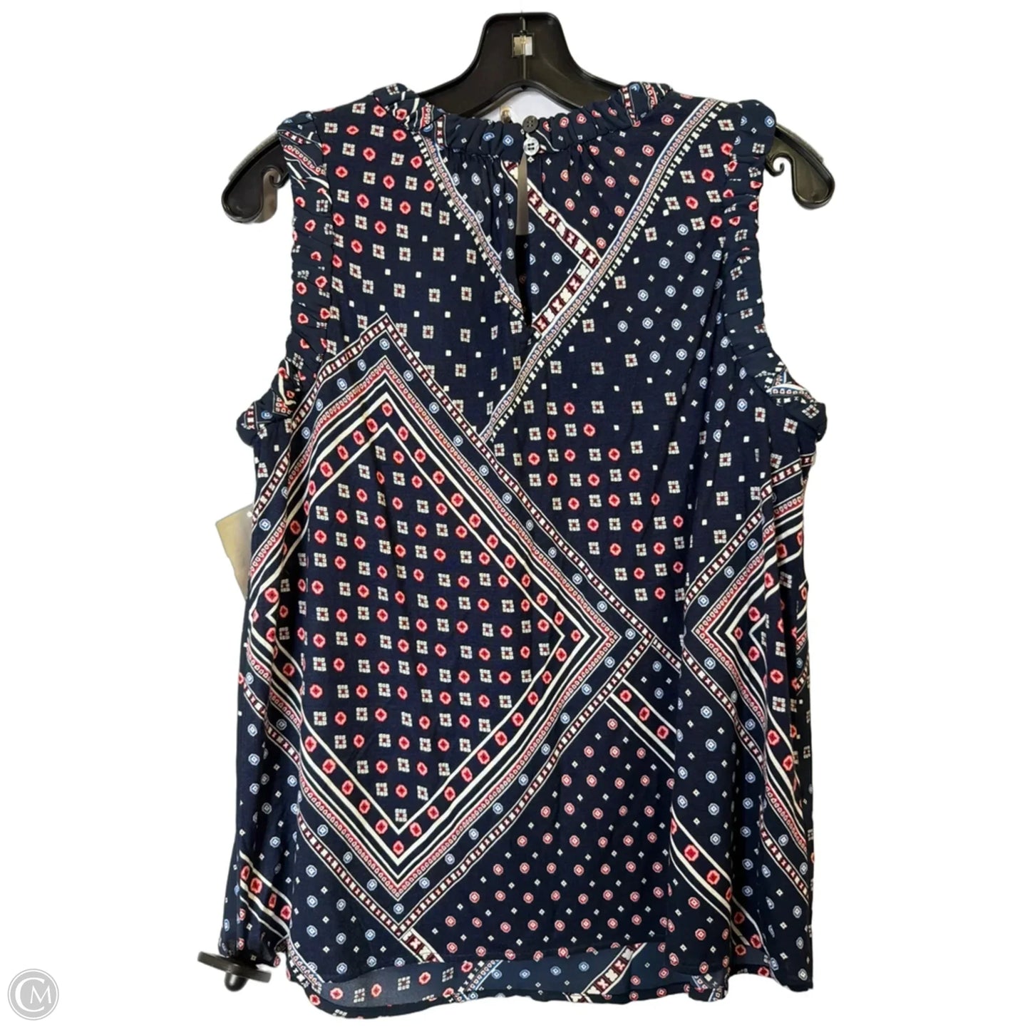 Blouse Sleeveless By Loft In Navy, Size: Lp