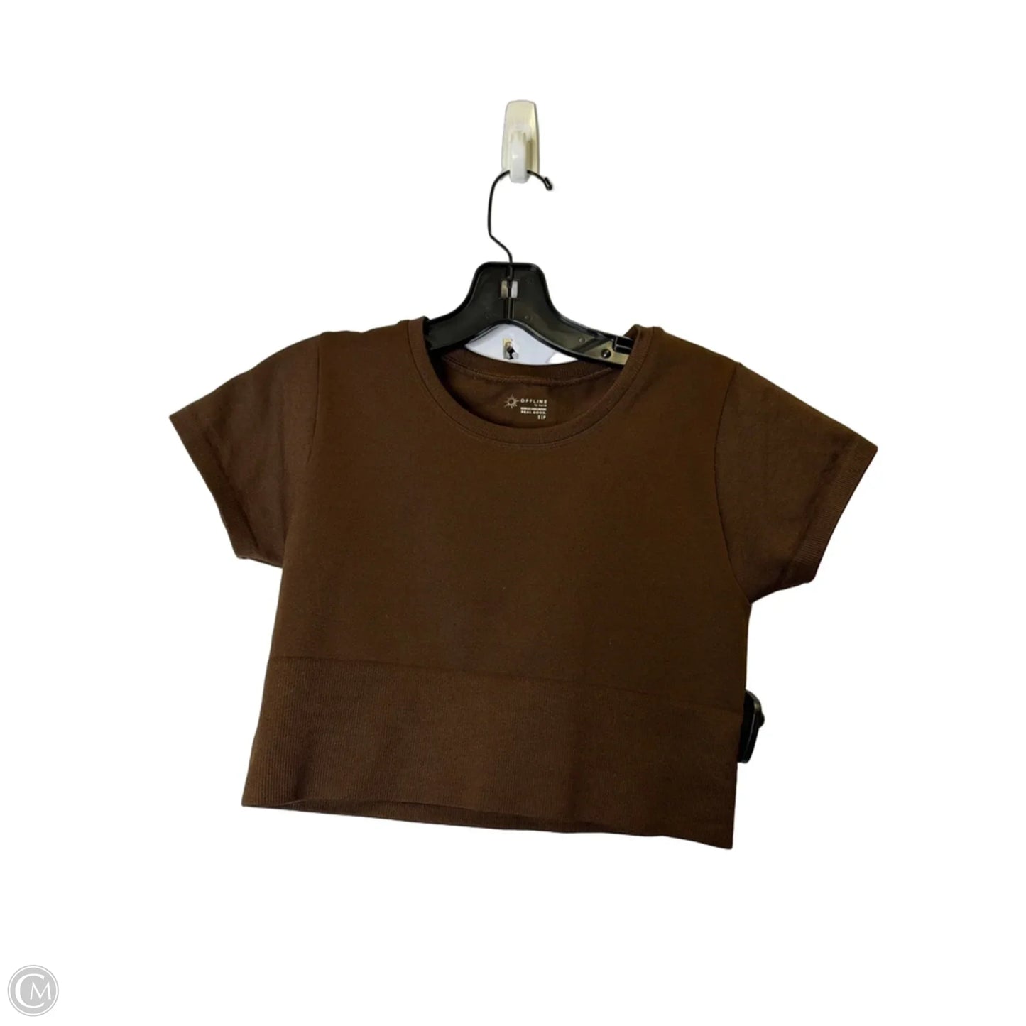 Athletic Top Short Sleeve By Offline In Brown, Size: S