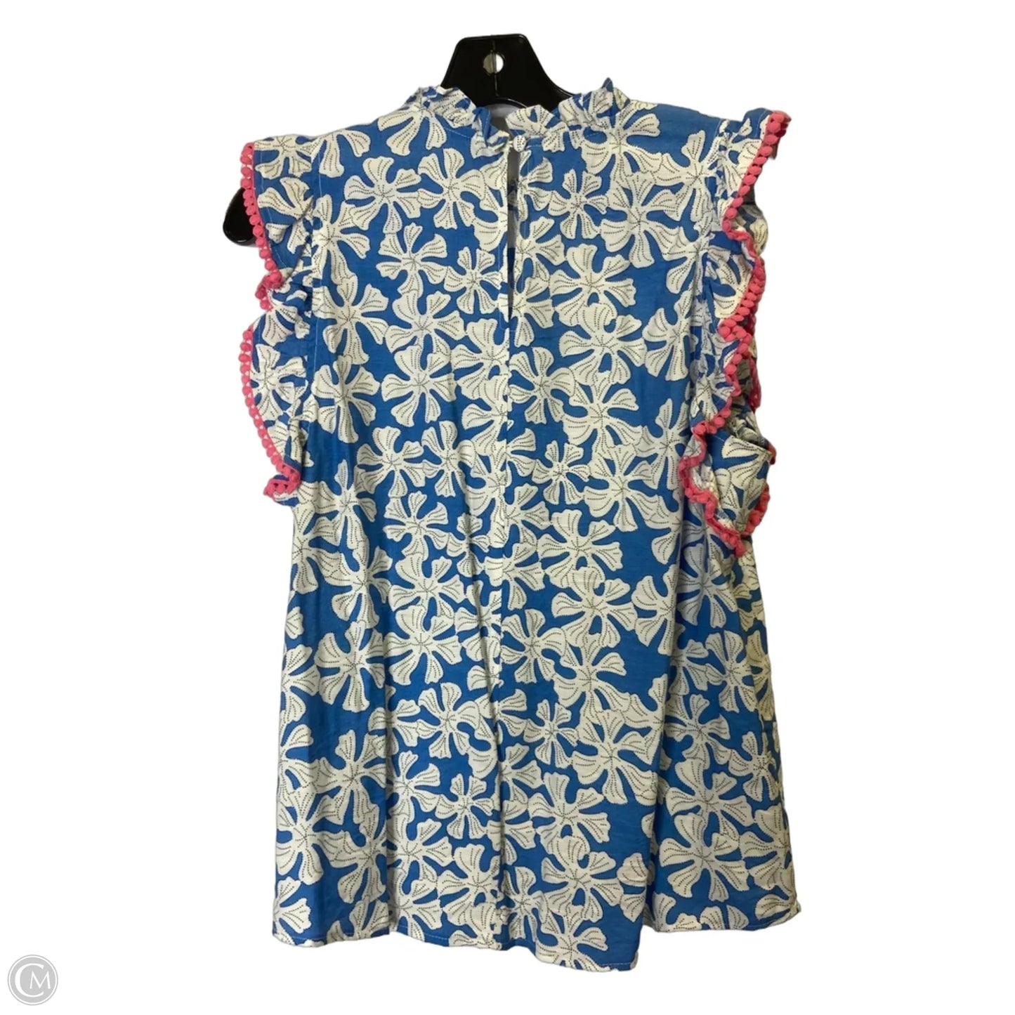 Top Sleeveless By Thml In Blue & White, Size: M
