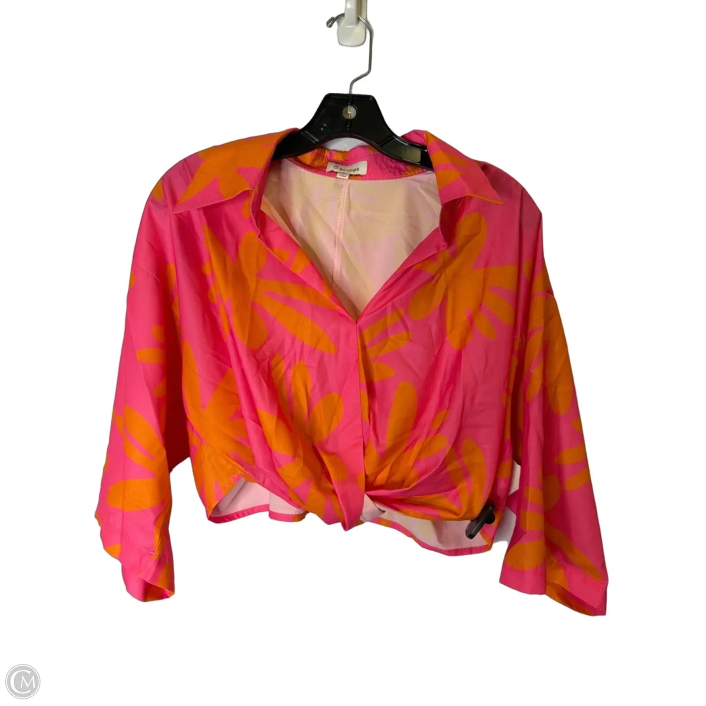 Blouse Short Sleeve By Clothes Mentor In Orange & Pink, Size: M
