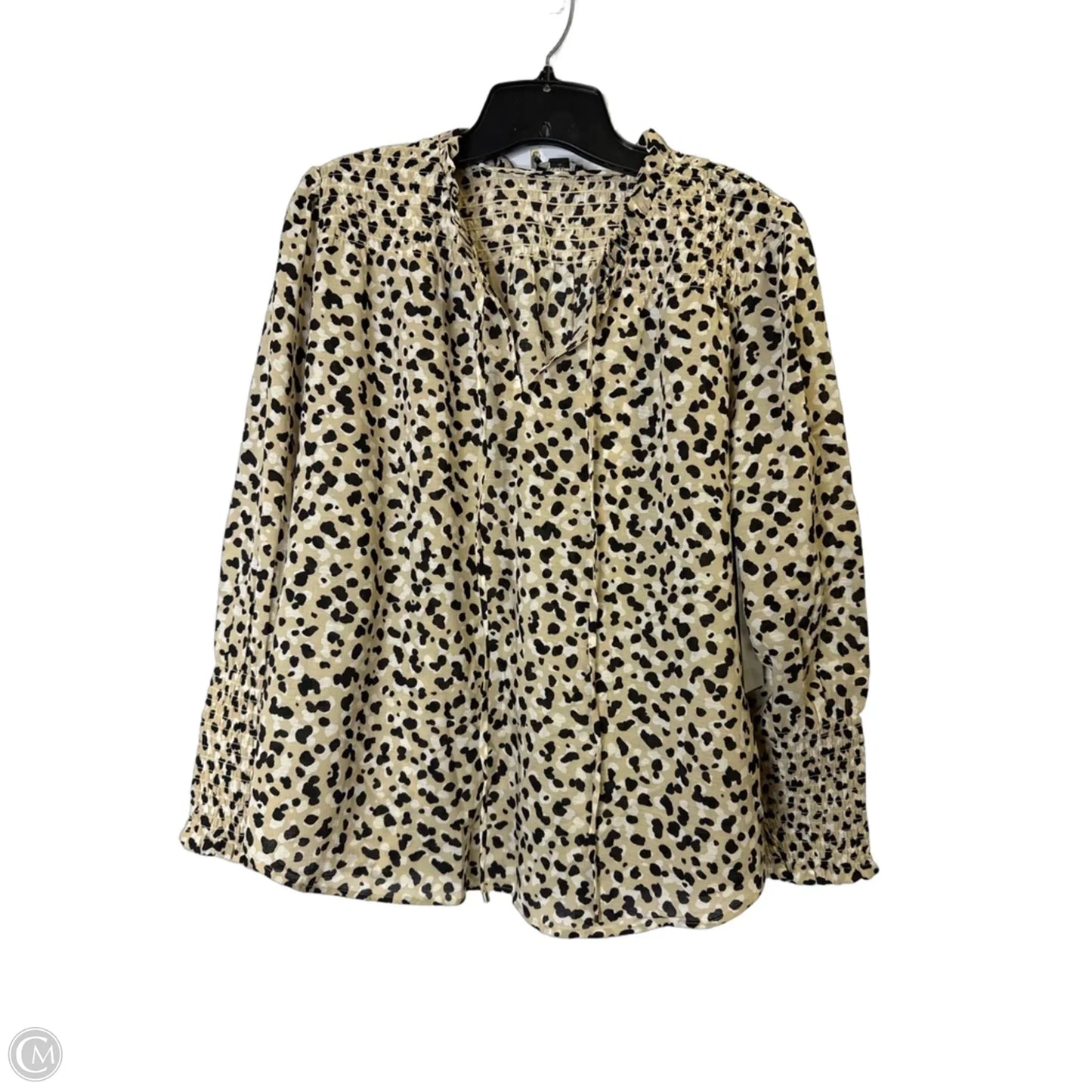 Blouse Long Sleeve By Ann Taylor In Animal Print, Size: Lp