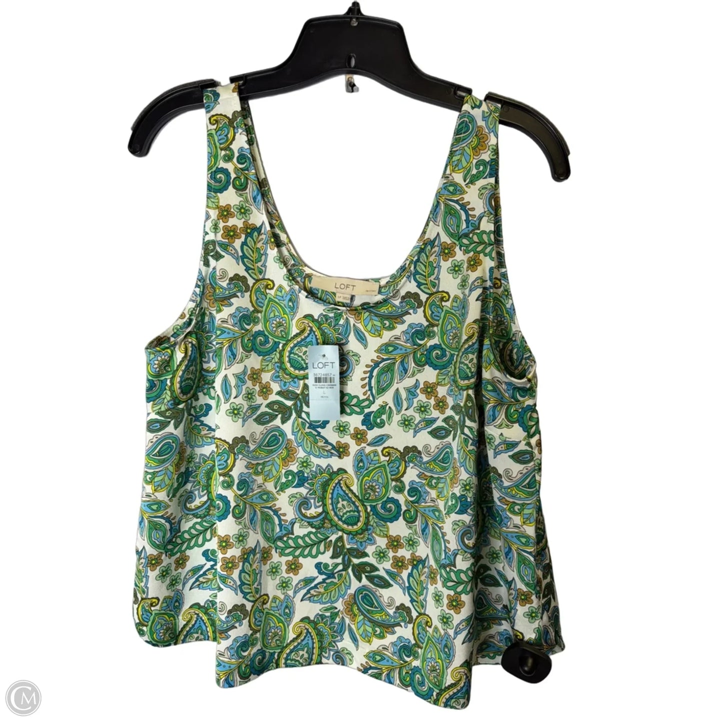 Blouse Sleeveless By Loft In Blue & Green, Size: Lp