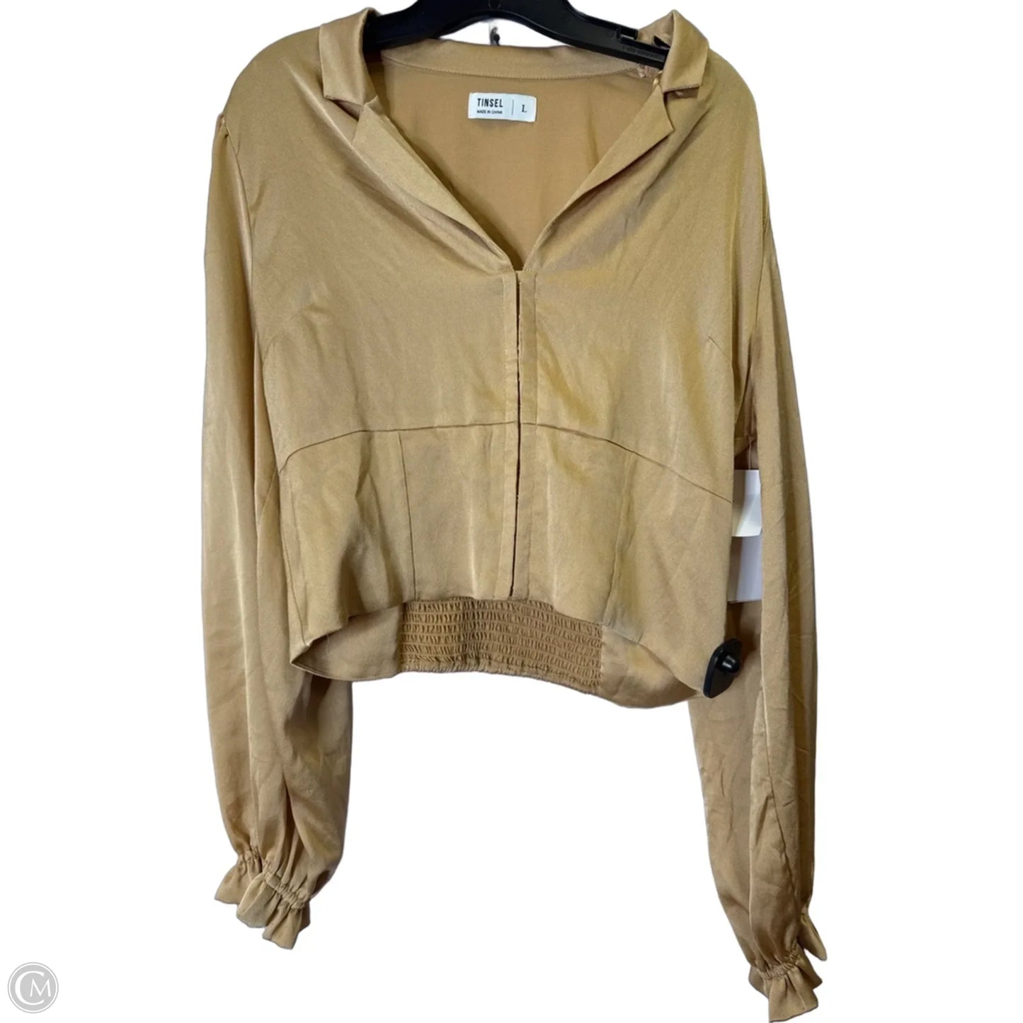 Top Long Sleeve By Clothes Mentor In Gold, Size: L