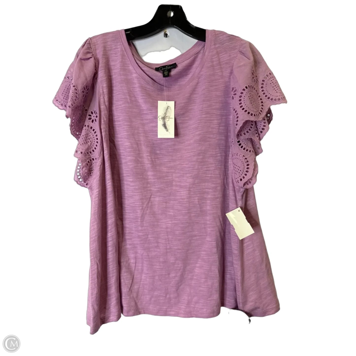 Top Short Sleeve By Jessica Simpson In Purple, Size: Xl