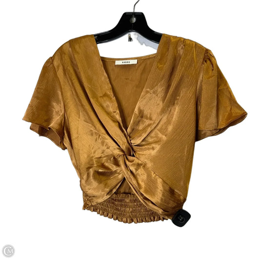 Top Short Sleeve By Ro & De In Brown, Size: Xs