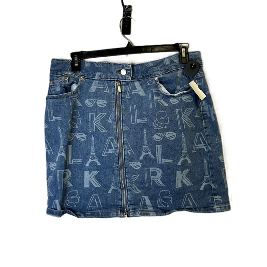 Skirt Mini & Short By Karl Lagerfield In Blue Denim, Size: 14