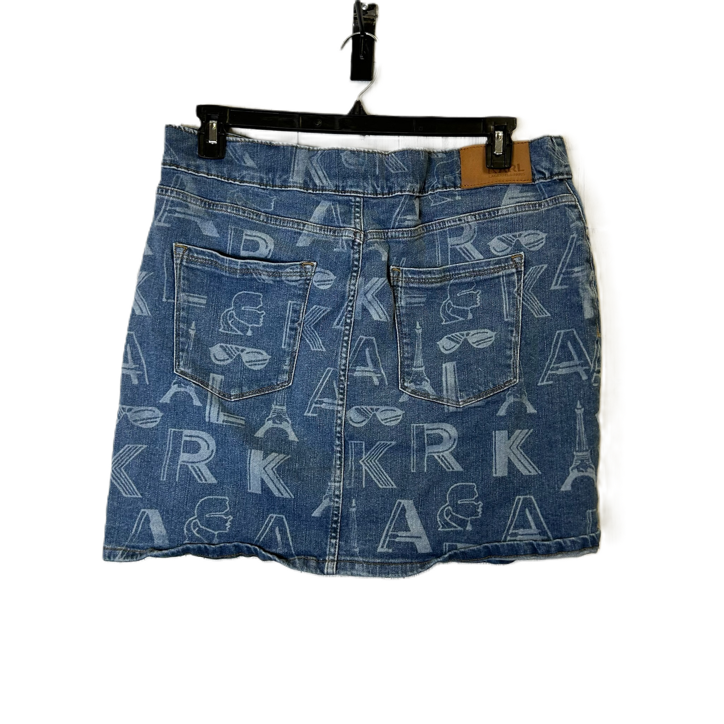 Skirt Mini & Short By Karl Lagerfield In Blue Denim, Size: 14