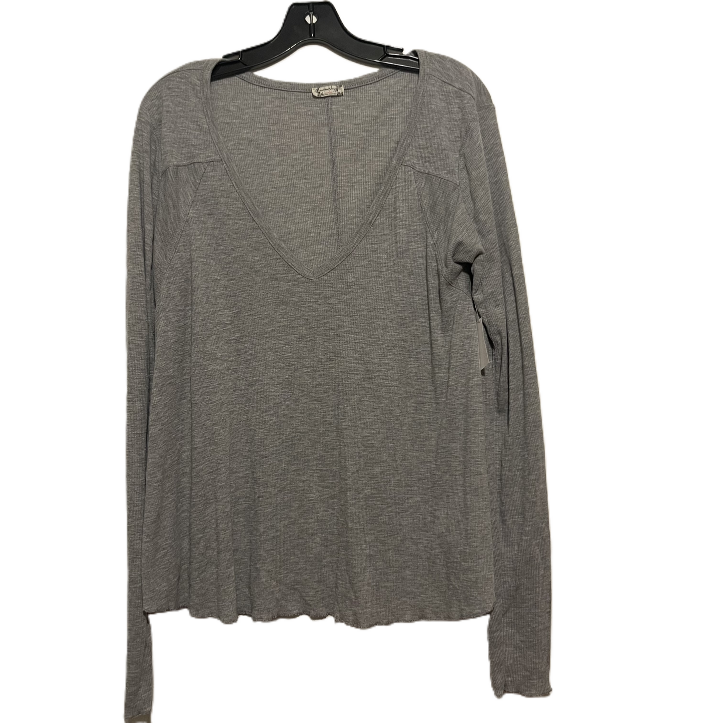 Grey Top Long Sleeve Basic By Free People, Size: L