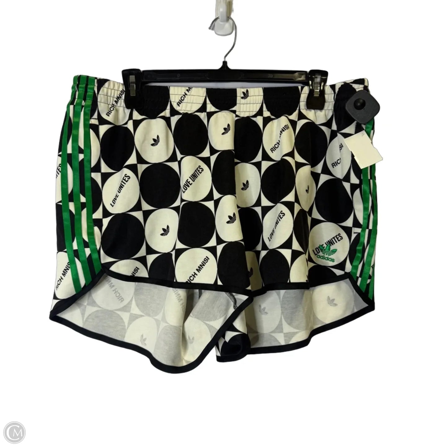 Athletic Shorts By Adidas In Black & Cream, Size: 2x