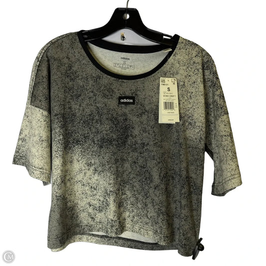 Athletic Top Short Sleeve By Adidas In Grey, Size: S