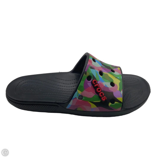 Sandals Flip Flops By Crocs In Multi-colored, Size: 11