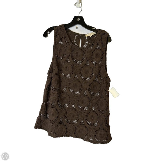 Top Sleeveless By Loft In Brown, Size: Xl