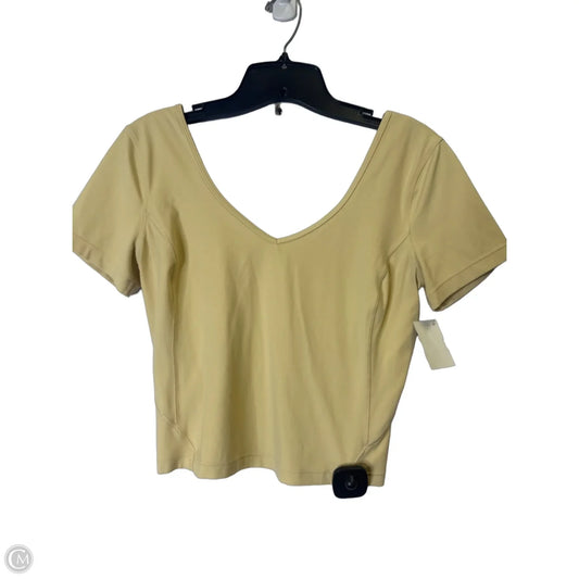 Athletic Top Short Sleeve By Lululemon In Tan, Size: S
