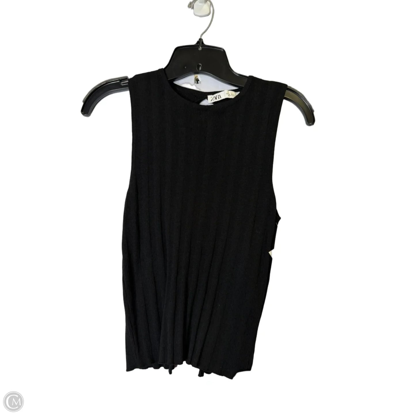 Top Sleeveless By Zara In Black, Size: S